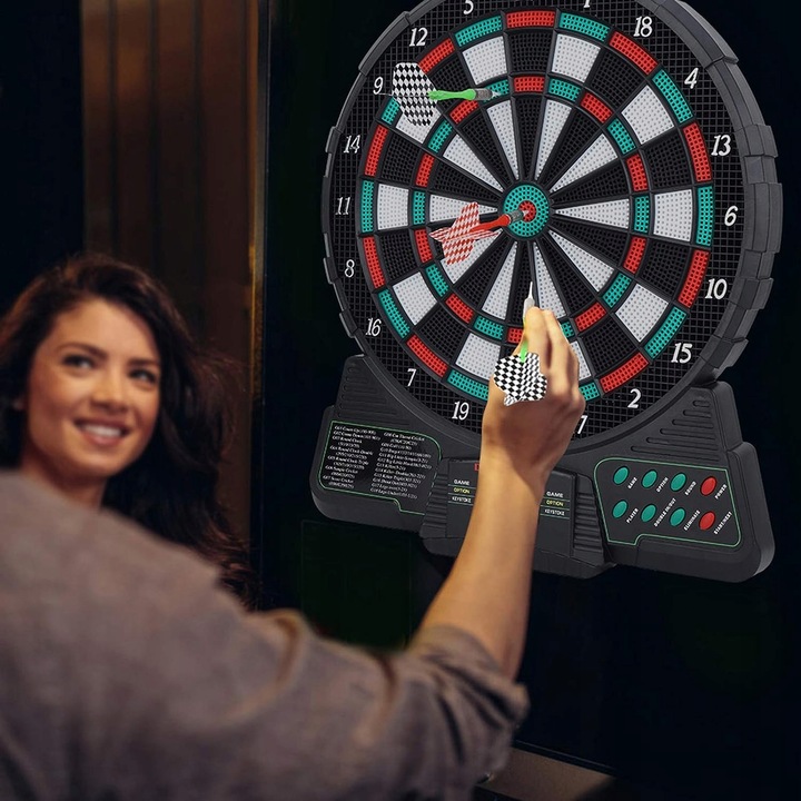 TARCZA DO DARTA GRY DART RZUTKI ELEKTRONICZNA TABLICA GRA DLA 6 GRACZY COIL