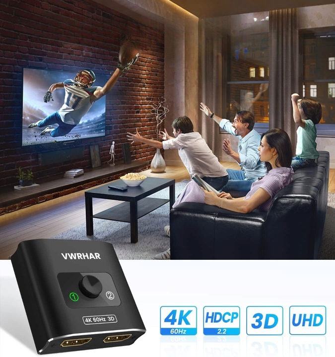 Switch hdmi 4K 60Hz z obsługą HDR SOUNIX