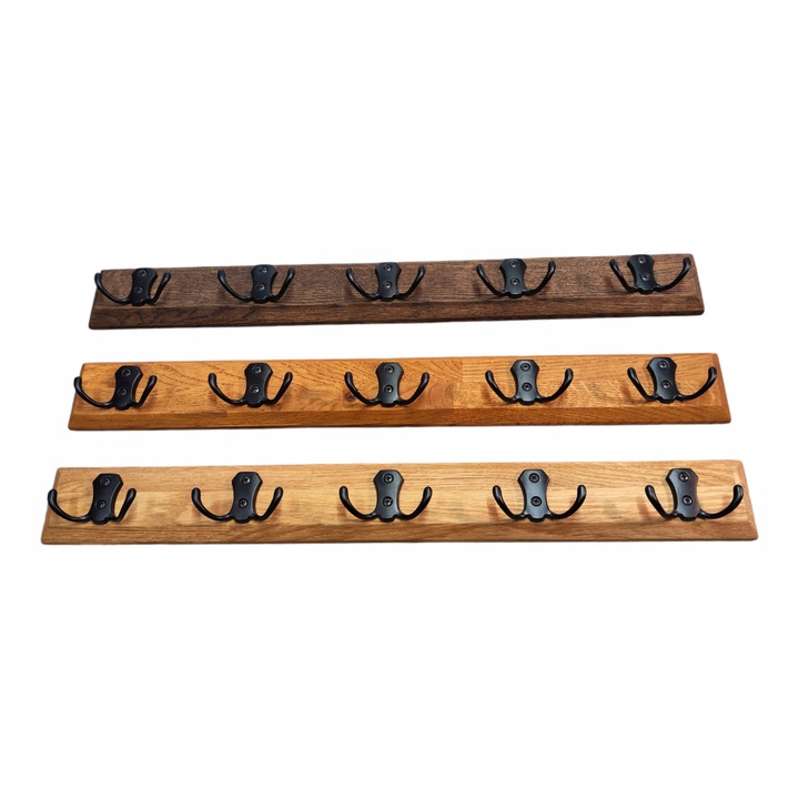 WIESZAK ŚCIENNY WISZACY LOFT DĄB 60CM 10 UCHWYTÓW NA UBRANIA DO