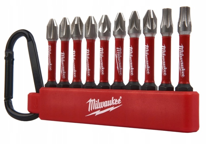 Zestaw bitów udarowych 10szt karabińczyk Milwaukee 4932492939