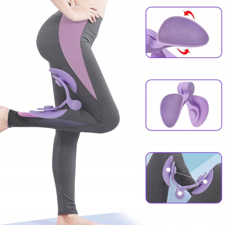 MOTYLEK DO ĆWICZEŃ MIĘŚNI DNA MIEDNICY TRENAŻER UD trener bioder FIOLETOWY