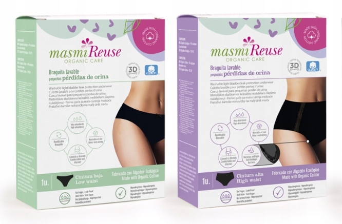 Majtki menstruacyjne ekologiczne Masmi CLASSIC L 100% bawełna gw.100 prań