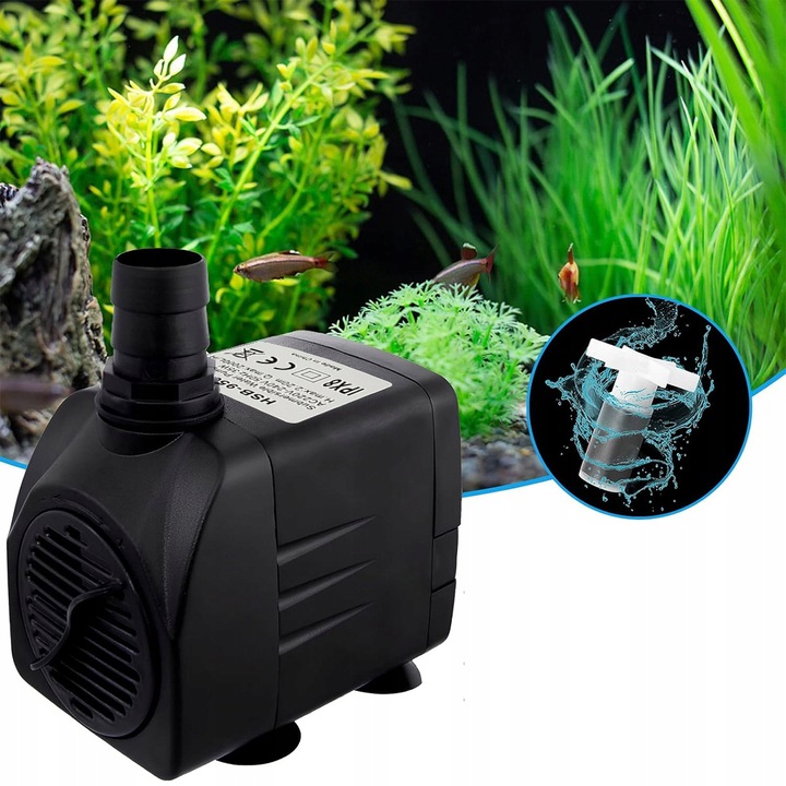 Mocna Pompa 2000L/h DO oczka WODNEGO FONTANNA KASKADA + 3 Końcówki