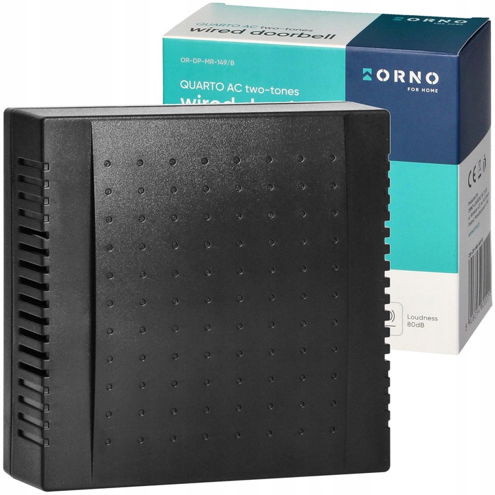 DZWONEK DO DRZWI PRZEWODOWY BIM-BAM 2-TONOWY 230V DO BLOKU DOMU CZARNY