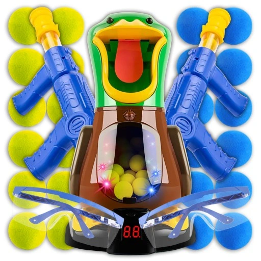 GŁODNA KACZKA STRZELANIE DO CELU 2 PISTOLET ZABAWKA PREZENT ŚWIĘTA GWIAZDKA