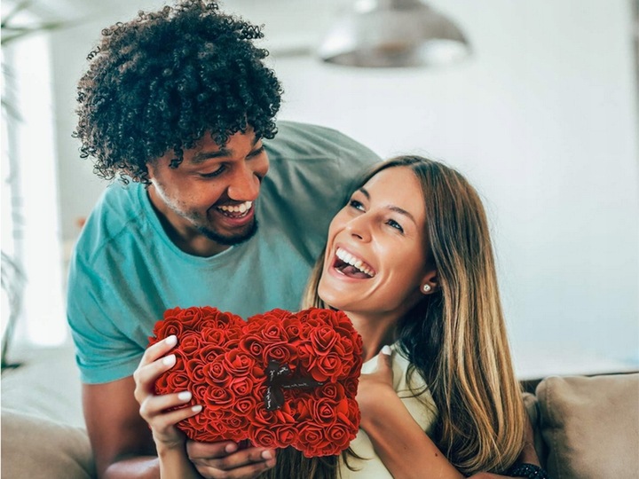 MIŚ Z PŁATKÓW RÓŻ PREZENT DUŻY PUDEŁKO ROSE BEAR RÓŻANY BUKIET KWIATÓW