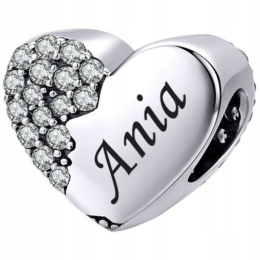 CHARMS srebrne SERCE GRAWER srebro koralik zawieszka charms 925 SERDUSZKO