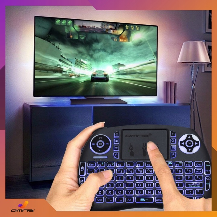 Klawiatura podświetlana bezprzewodowa z touchpadem mini do tabletu tel LED