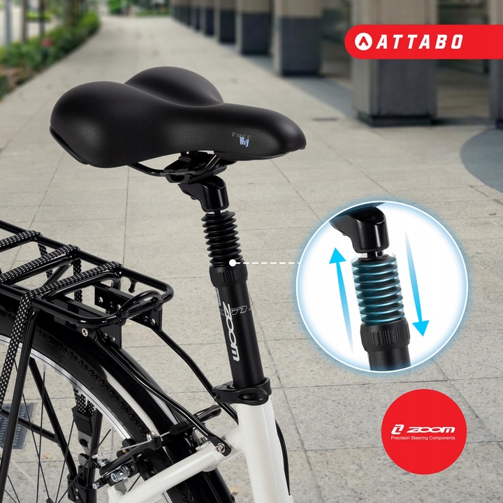 Rower trekkingowy damski ATTABO 19" Shimano Altus Dynamo Nexus Suntour