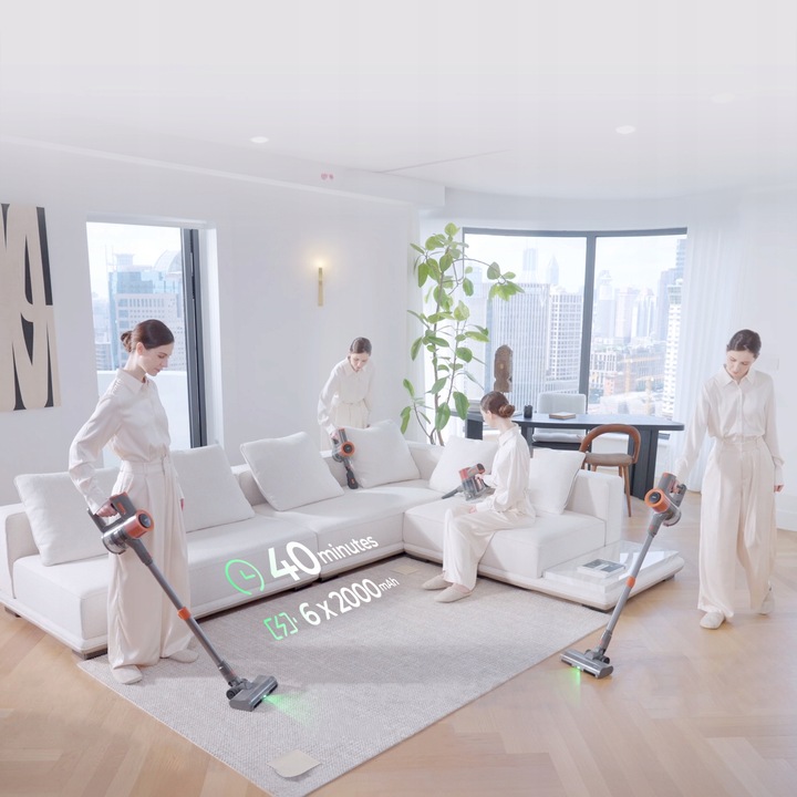 Odkurzacz bezprzewodowy pionowy JIGOO C200 23Kpa 72dB 40Min 1.2L LED