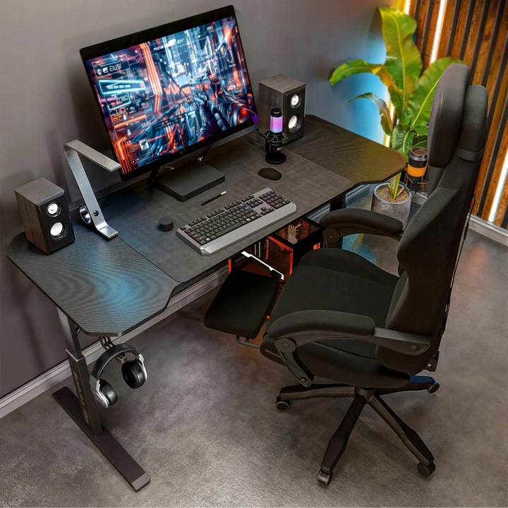 Biurko Gamingowe Regulowane 140x60cm Wysokość 56-79cm STRATOS TREX