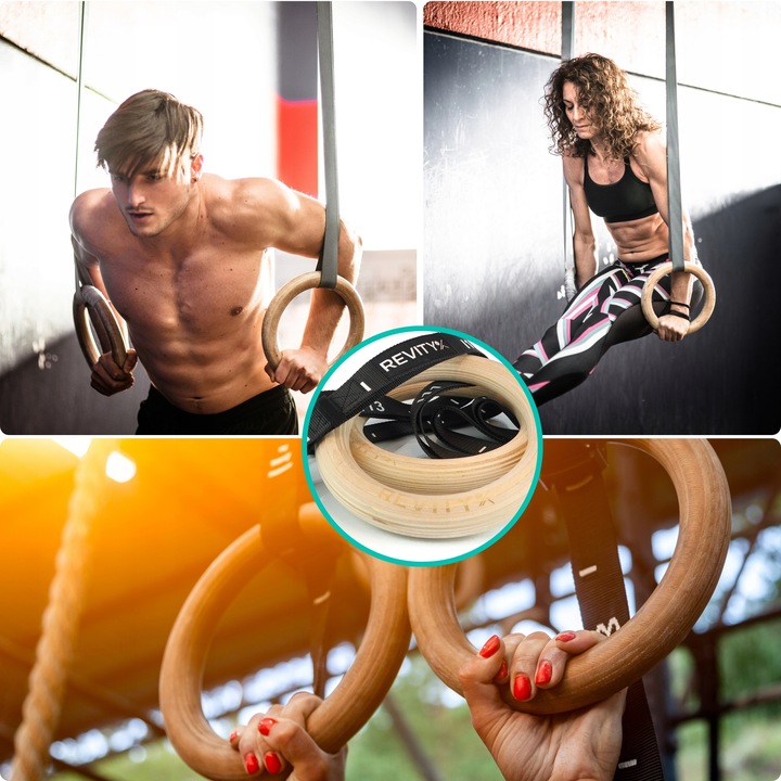 KÓŁKA GIMNASTYCZNE DREWNIANE KOŁA OBRĘCZE DO ĆWICZEŃ Z MIARKĄ I