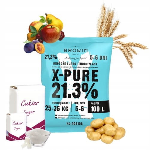 X-PURE 21,3% drożdże gorzelnicze na 100L megapack