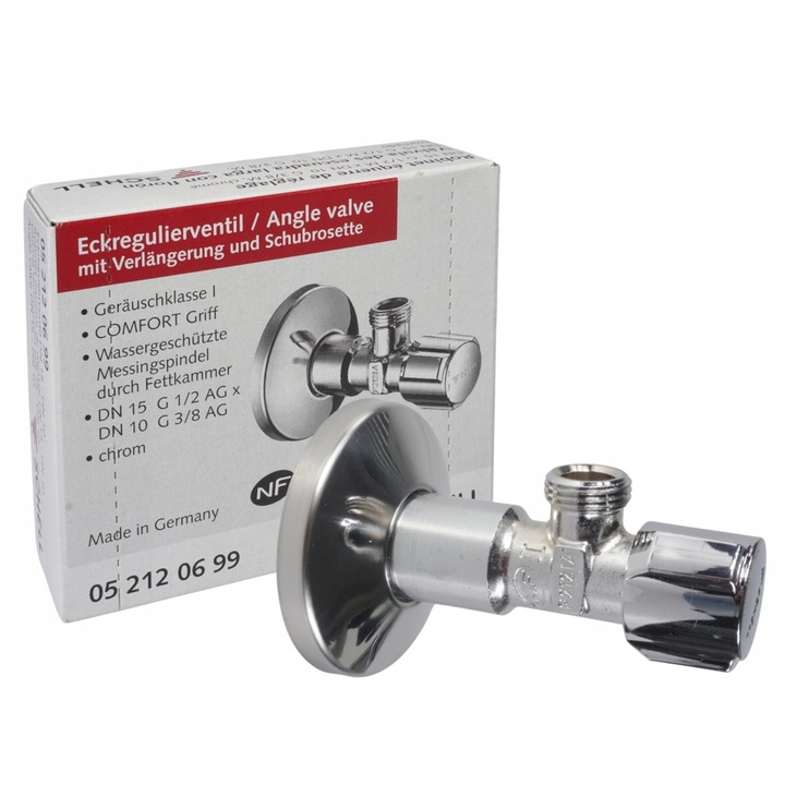 ZAWÓR KĄTOWY ODCINAJĄCY KOMPAKTOWY DO BATERII 1/2x3/8 SCHELL