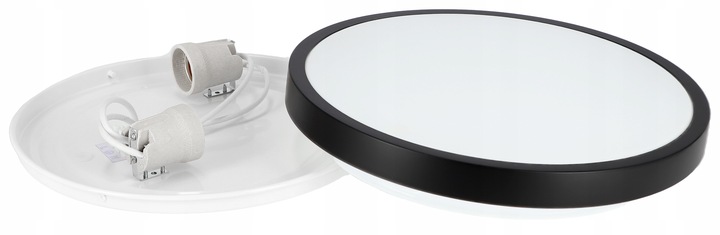 Lampa sufitowa plafon LED 2X E27 okrągły czarny