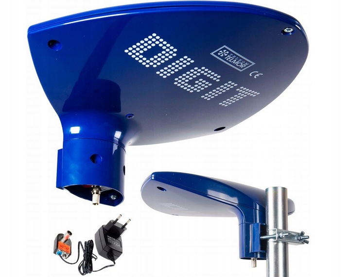 Antena zewnętrzna DVB-T Telkom Telmor DIGIT ACTIVA 4K TV MUX8 + zasilacz