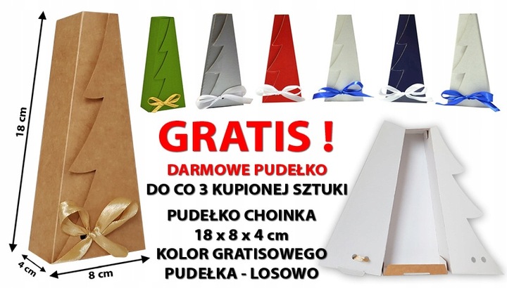 35x25x10 CM PUDEŁKO PREZENTOWE REKLAMOWE ŚWIĄTECZNE CHOINKA GRATIS 1605 C