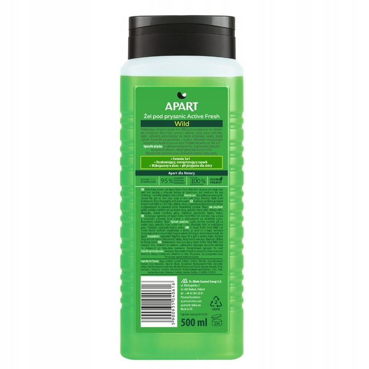 APART żel pod prysznic męski 3w1 i 4w1 Ciało, Twarz, Włosy i Broda 6x