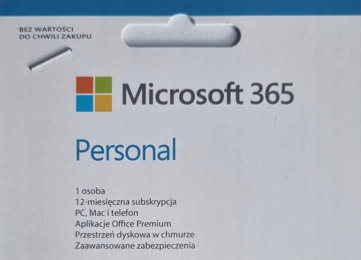 Microsoft 365 Personal PL 1Y 1U Win/Mac QQ2-01434