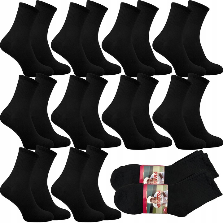 10x SKARPETY CZARNE DAMSKIE BAWEŁNIANE DŁUGIE 39-42