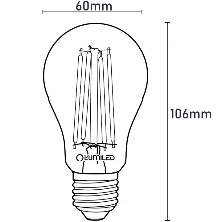 6x Żarówka LED E27 A60 11W = 100W 1521lm 4000K Neutralna FILAMENT