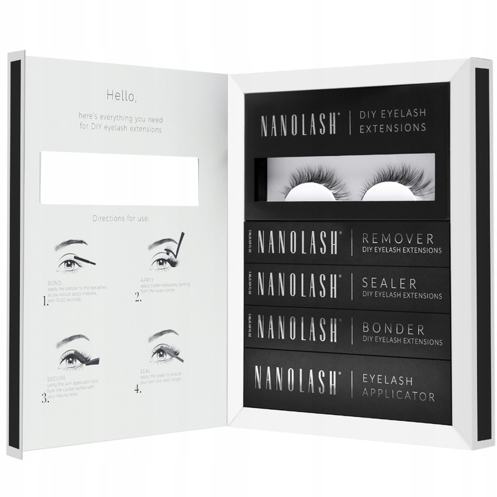 Rzęsy bondingowe zestaw CLASSY Nanolash - rzęsy do samodzielnej aplikacji