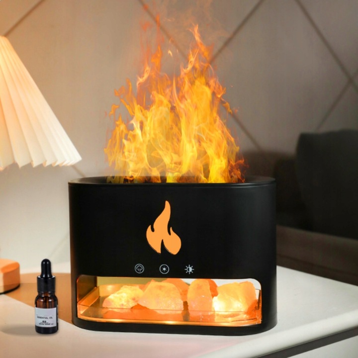 NAWILŻACZ POWIETRZA DYFUZOR KOMINEK LAMPKA NOCNA LED EFEKT PŁOMIENIA +