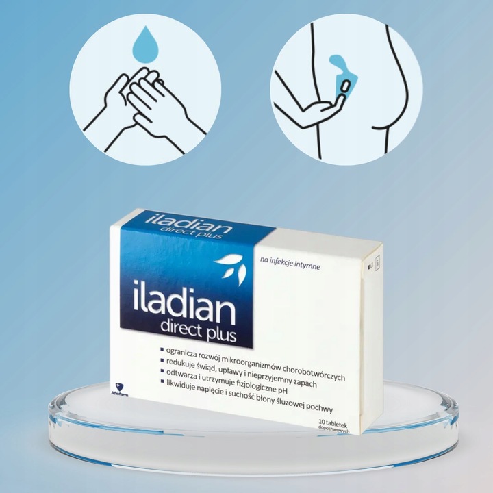 Iladian Direct Plus tabletki dopochwowe wsparcie przy infekcjach 10 tabl.