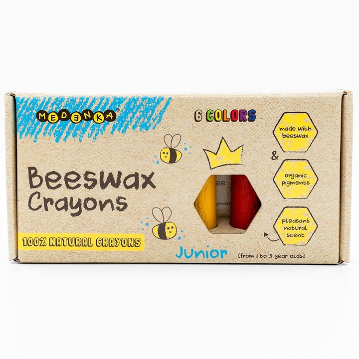 MEDENKA 100% natural kredki z wosku pszczelego 1+