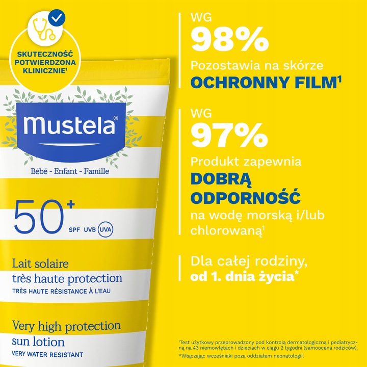 Mustela Mleczko przeciwsłoneczne SPF 50+ 40 ml – od 1. dnia życia