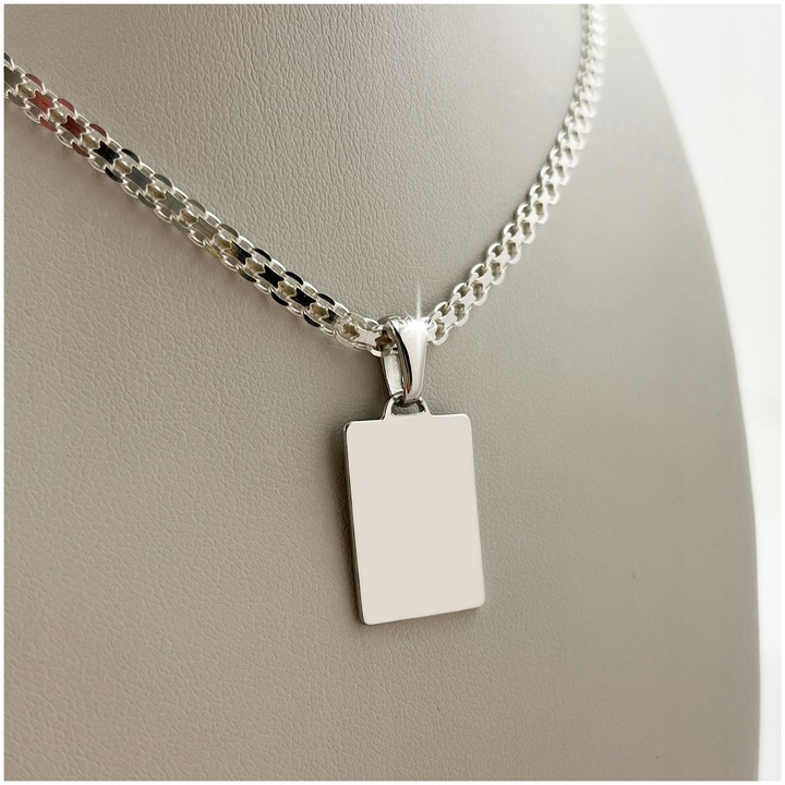 ŁAŃCUSZEK SREBRNY MĘSKI SREBRNY NASZYJNIK NIESMIERTELNIK SREBRNY Z GRAWEREM