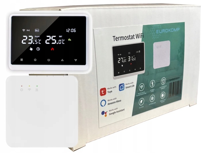 Termostat Wi-Fi BEZPRZEWODOWY Tuya ogrzewanie kotła programowalny