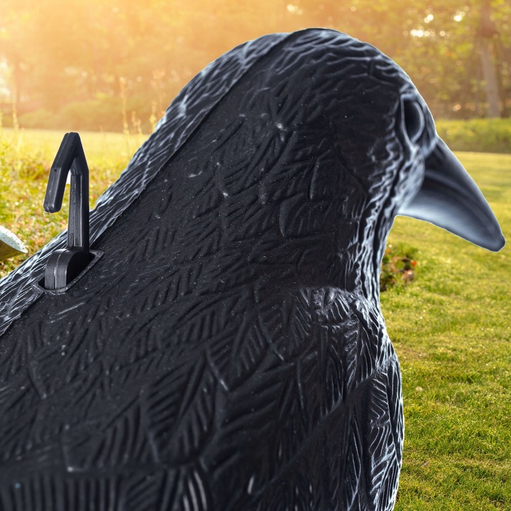 DUŻY KRUK ODSTRASZACZ PTAKÓW GOŁĘBI SZPAKÓW PTAKI NA BALKON CZARNY 3