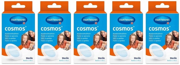 Plaster Na Oparzenia Cosmos 68mm x 43mm 8 Sztuk