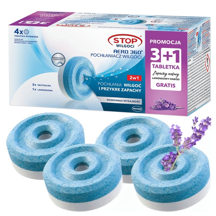 CERESIT POCHŁANIACZ WILGOCI URZĄDZENIE NIEBIESKIE + 5 WKŁADÓW PŁYN GRATIS