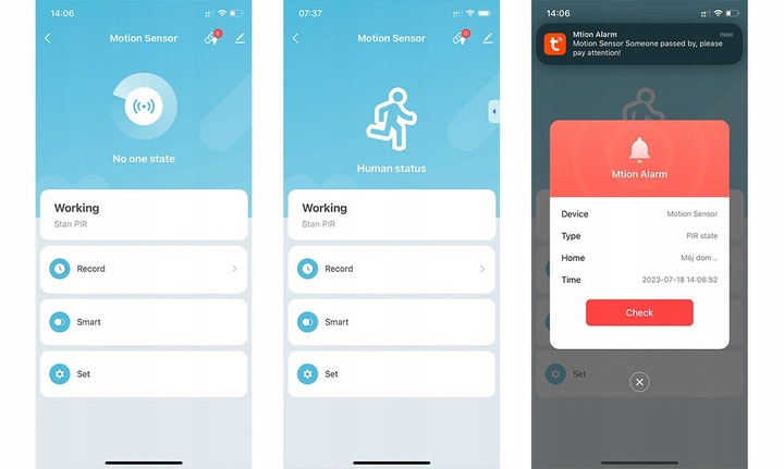 Czujnik RUCHU ZIGBEE 3.0 TUYA MINI PIR na baterie Inteligentny Smart Sensor