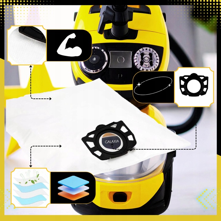 10x Worki do odkurzacza KARCHER WD4 WD5 WD6 MV4 MV5 MV6 SE 5.1000 +