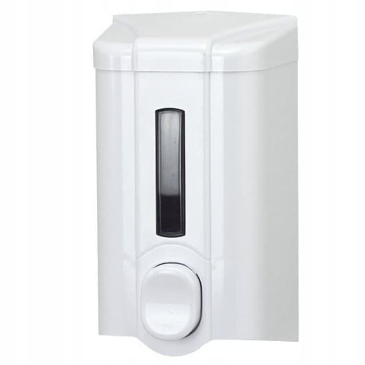 Dozownik Pojemnik do mydła płynie zbiornik 500 ml Biały Naścienny ATEST PZH