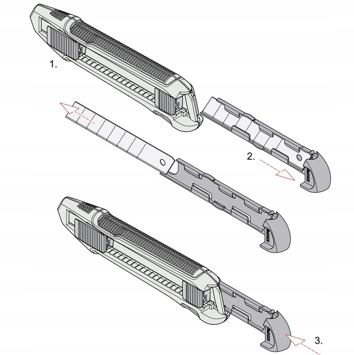 Knipex 90 10 165 BK nóż łamane ostrze 18 mm tapeciak z zapasowym