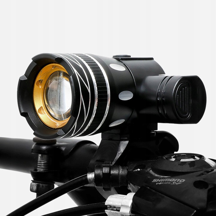 Lampa Rowerowa Przednia + Tylna na Kierownicę Akumulatorowa USB Latarka LED
