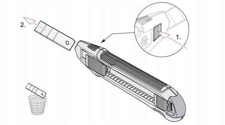 Knipex 90 10 165 BK nóż łamane ostrze 18 mm tapeciak z zapasowym