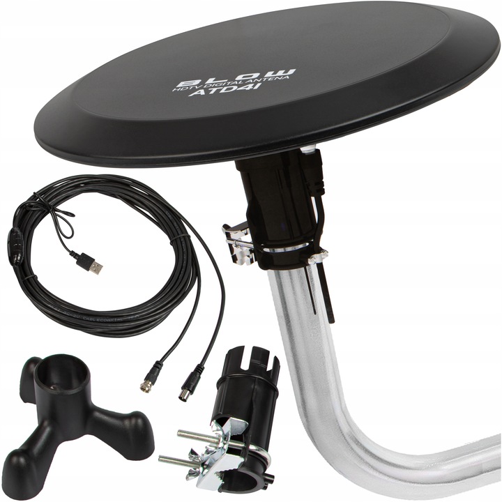 AKTYWNA ANTENA WEWNĘTRZNA ZEWNĘTRZNA DOOKÓLNA 360 DVB-T2 TV 4K DAB MUX-8