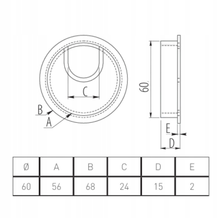 Przelotka do kabli metalowa 60 mm złota mat – przepust kablowy do