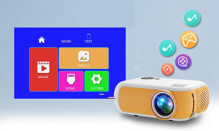 RZUTNIK MINI PROJEKTOR Przenośny dla Dzieci do Bajek Bajki Gier