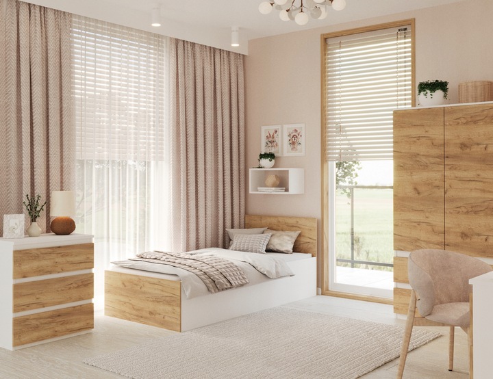 Łóżko 90x200 + materac podnoszone PANAMA PM