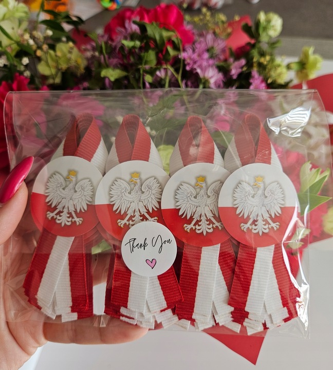 Narodowe kotyliony 11 listopada flaga orzeł przypinki basic agrafka