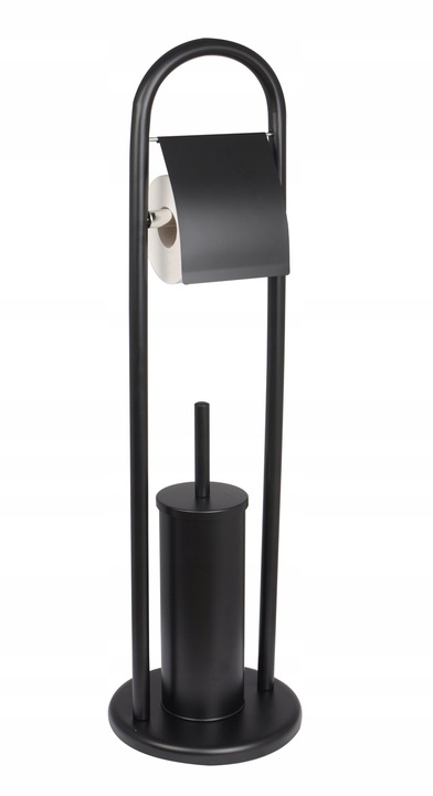 Stojak na papier toaletowy i szczotkę do WC czarny łazienkowy loft uchwyt