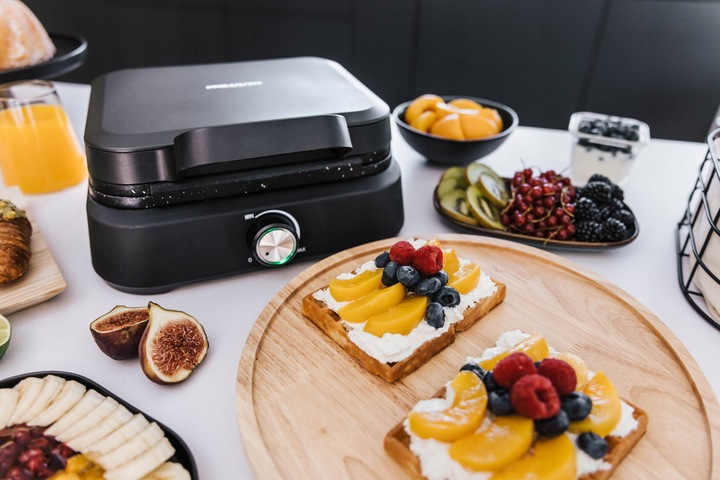 Gofrownica Primaveo 2500W Regulacja Temperatury 2 Duże Chrupiące Gofry