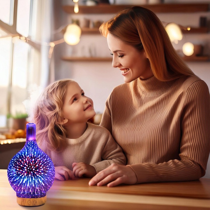 NAWILŻACZ POWIETRZA DYFUZOR ZAPACHOWY AROMATERAPIA JONIZATOR NOCNA