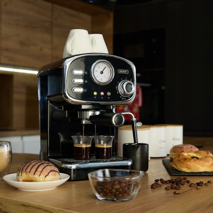 Ekspres do kawy Ciśnieniowy Kolbowy Yoer 1100W 20bar 10kaw +Spieniacz